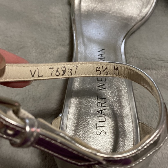 Stuart Weitzman Silver Simple Sandal - Picture 7 of 8